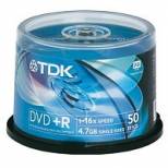TDK DVD+R 16X 4.7GB / 10 x 50 CAKE BOX / FULL LOGO ( VAT inclusive )