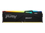 Kingston FURY Beast RGB - DDR5 - module - 16 GB - DIMM 288-pin - 5200 MHz / PC5-41600 - CL36 - 1.25 V - unbuffered - on-die ECC - black