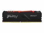 Kingston FURY Beast RGB - DDR4 - module - 8 GB - DIMM 288-pin - 3200 MHz / PC4-25600 - CL16 - 1.35 V - unbuffered - non-ECC - black