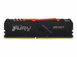 Kingston FURY Beast RGB - DDR4 - module - 32 GB - DIMM 288-pin - 3200 MHz / PC4-25600 - CL16 - 1.35 V - unbuffered - non-ECC - black
