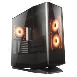 COUGAR FV270 RGB Black Mid Tower E-ATX Case, 420mm GPU Supported, Build-in ARGB PWM Fans, Breathe Streams, Prism of Light, RGB Hub, Filter Guard, Tool-Less Bracket, Compatible with reverse cable/connector motherboard