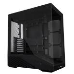 Lian Li V100 ATX Mid-Tower PC Case, LED RGB Strip, Display Platform Design with Tempered Glass, Support 415mm GPUs, 360mm Radiator, Side I/O & Optimized Airflow, Dust Filiter - Black (V100X)