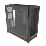 MONTECH HS01, ATX Mid-Tower PC Case, Gaming PC, High-Airflow, Reversible Layout, Mesh Front Panel, Sink-in Design, Toolless Panels, HS01B Black