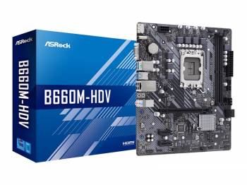 ASRock B660M-HDV - Motherboard - micro ATX - LGA1700 Socket - B660 Chipset - USB-C Gen1, USB 3.2 Gen 1 - Gigabit LAN - onboard graphics (CPU required) - HD Audio (8-channel)