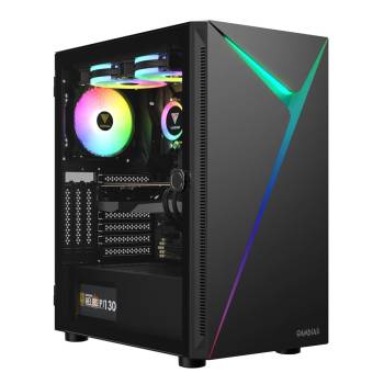 GAMDIAS GD-ARGUS E4 ELITE ATX Mid Tower Gaming Computer PC Case with Tempered Glass Swing Door