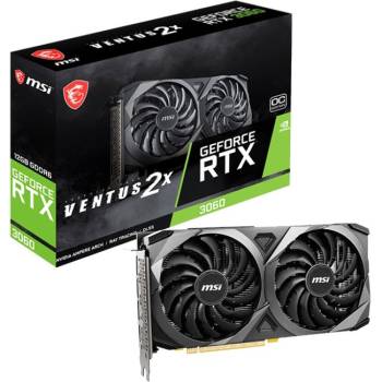 MSI GeForce RTX 3060 VENTUS 2X 12G OC - Graphics card - GF RTX 3060 - 12 GB GDDR6 - PCIe 4.0 - HDMI, 3 x DisplayPort