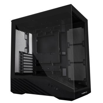 Lian Li V100 ATX Mid-Tower PC Case, LED RGB Strip, Display Platform Design with Tempered Glass, Support 415mm GPUs, 360mm Radiator, Side I/O & Optimized Airflow, Dust Filiter - Black (V100X)