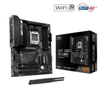 ASRock X870 Pro-A WiFi ATX Motherboard - AMD AM5 Ryzen 9000/8000/7000, DDR5 8000+(OC), PCIe 5.0 x16, Dual USB4 Type-C, Wi-Fi 7, 2.5GbE