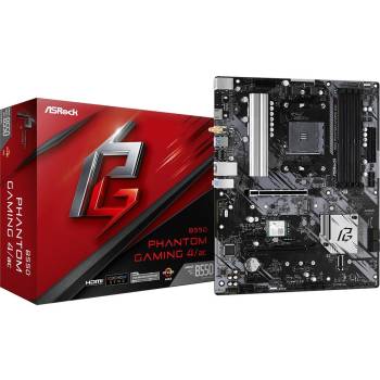 ASRock B550 Phantom Gaming 4/ac Desktop Motherboard - AMD B550 Chipset - Socket AM4 - ATX